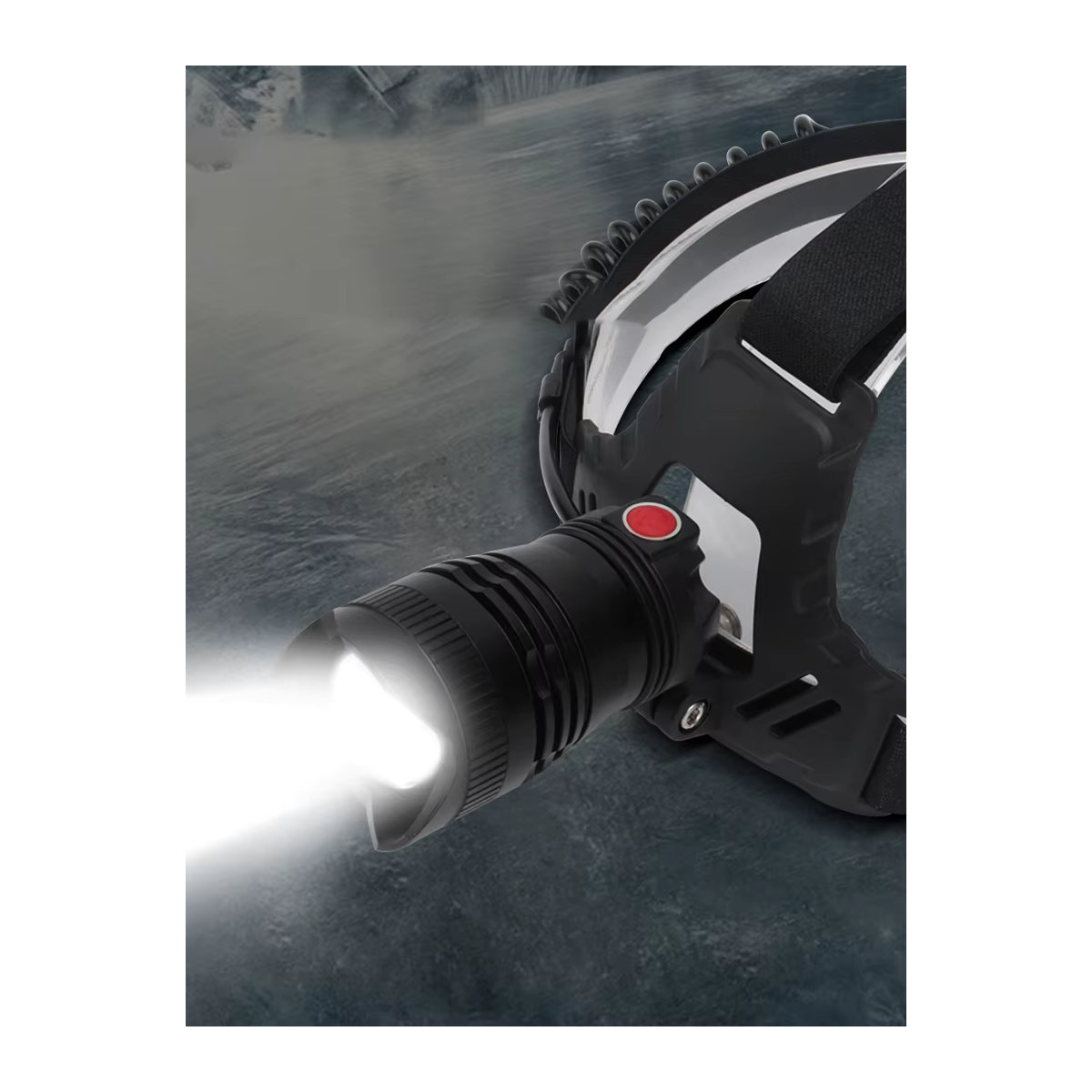 BORUiT LED Zoombare Kopf-Taschenlampe mit 2000LM XHP50, aufladbar via Micro USB und wasserdicht für Camping und Angeln - Bild 5