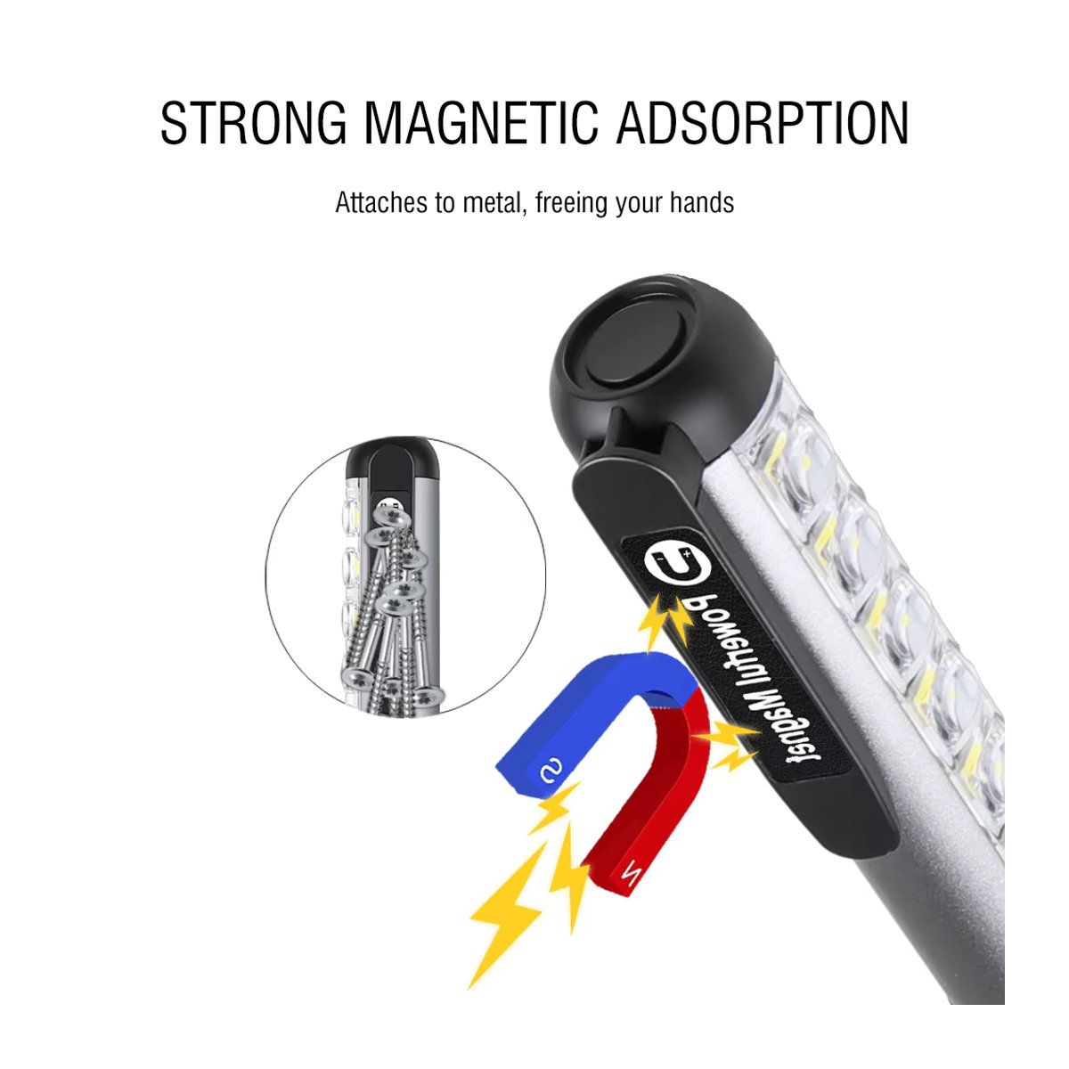 BORUiT Mini tragbare LED-Taschenlampe Typ C wiederaufladbar mit Clip und Magnet, wasserdichte ultrahelle Campinglampe - Bild 3