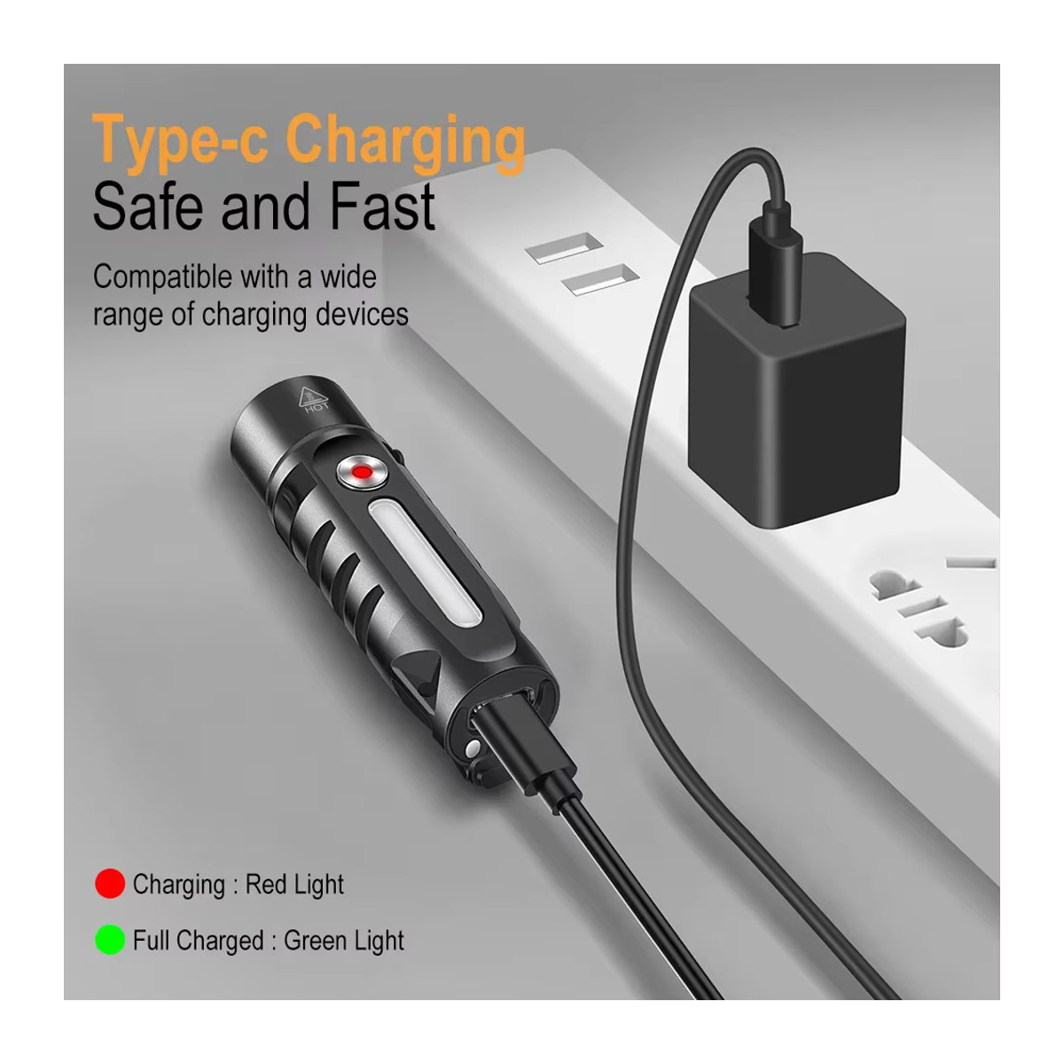 BORUiT RJ28 EDC LED-Taschenlampe mit Typ-C-Ladefunktion und Magnet, wiederaufladbare Schlüsselanhänger-Taschenlampe für Camping und Arbeit - Bild 4