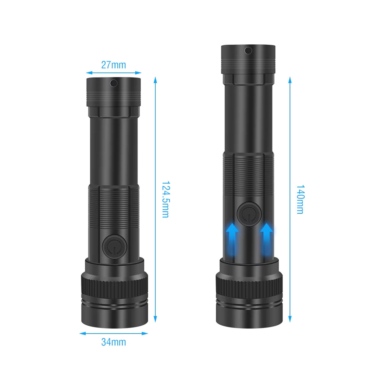 Boruit ST12 Long Throw LED Taschenlampe wiederaufladbar mit Zoom und USB-C Anschluss wasserdicht für Camping und Outdoor - Bild 4