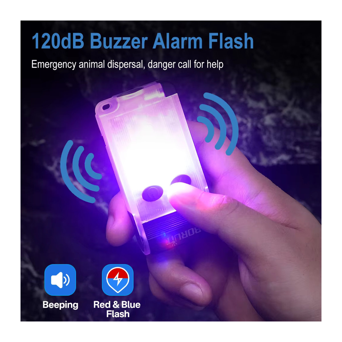 BORUiT V30 EDC LED UV Taschenlampe mit USB-C wiederaufladbarer Power Bank, Magnetclip und Notfallalarm für Camping und Alltag - Bild 4