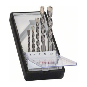 Bosch Beton-Spiralbohrer-Set Robust Line 5-teilig mit Zylinderschaft 4 mm bis 10 mm