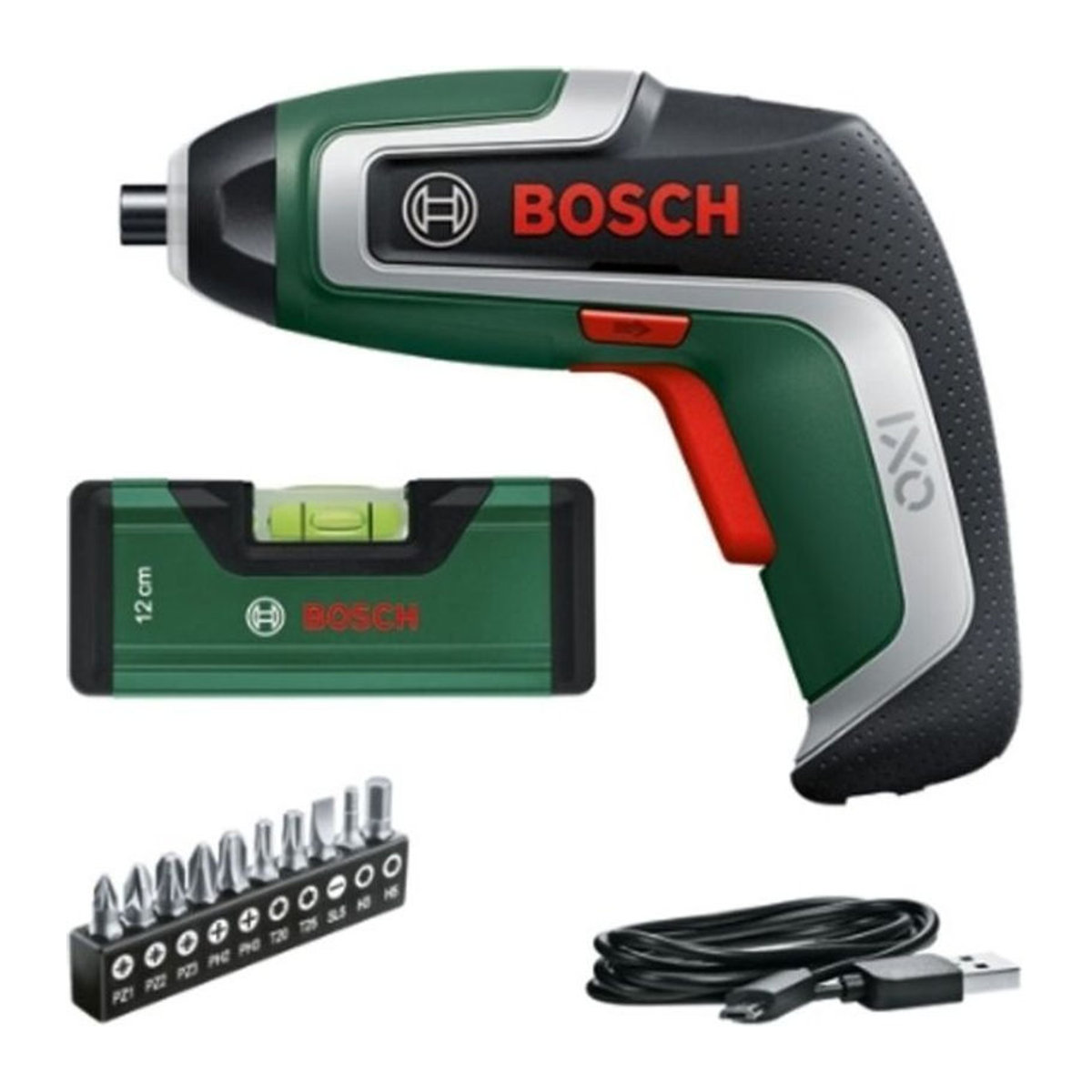 Bosch Home and Garden IXO 7 Level Set Akku-Schrauber mit 2.0 Ah Akku, Wasserwaage und Bitset - Bild 2