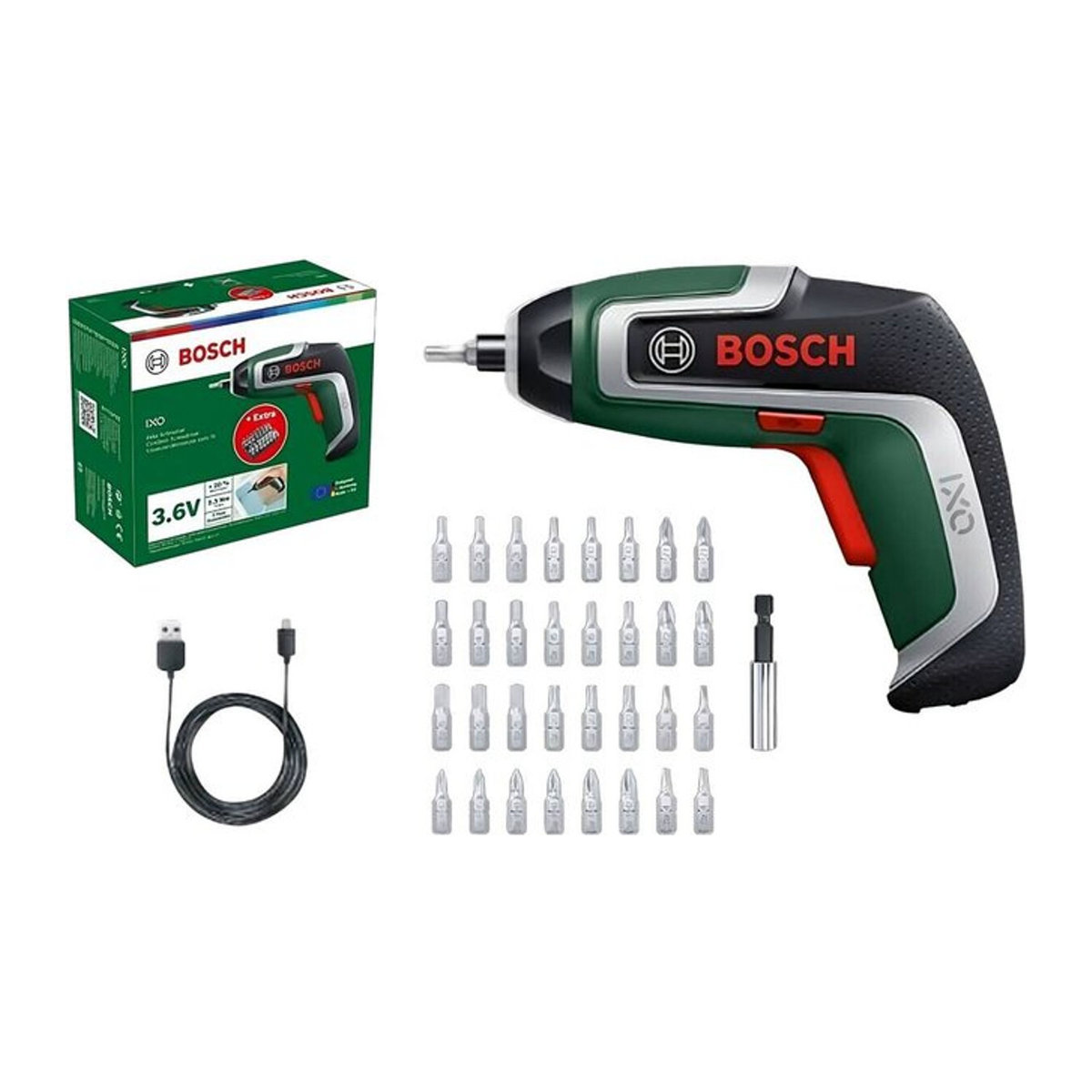 Bosch IXO 7 Akku-Schrauber 3,6 V mit 32-teiligem Bit-Set 06039E000B - Bild 3