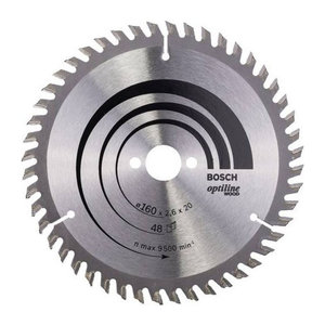 Bosch Kreissägeblatt Pro Holz KSB aus Stahl, Durchmesser: 160 mm, Breite: 2,6 mm, Bohrung: 20 mm, T48
