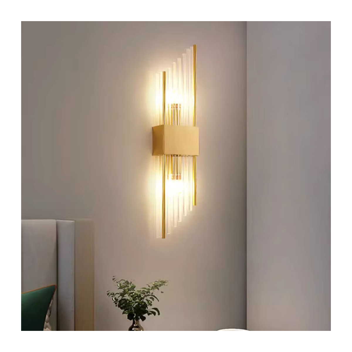 BOSSEN LED Wandleuchte aus Edelstahl und Glas in modernem Design mit abgeschrägter Öffnung - Bild 2