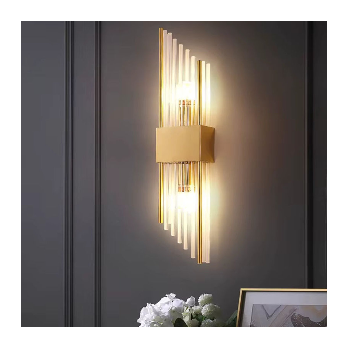 BOSSEN LED Wandleuchte aus Edelstahl und Glas in modernem Design mit abgeschrägter Öffnung - Bild 3
