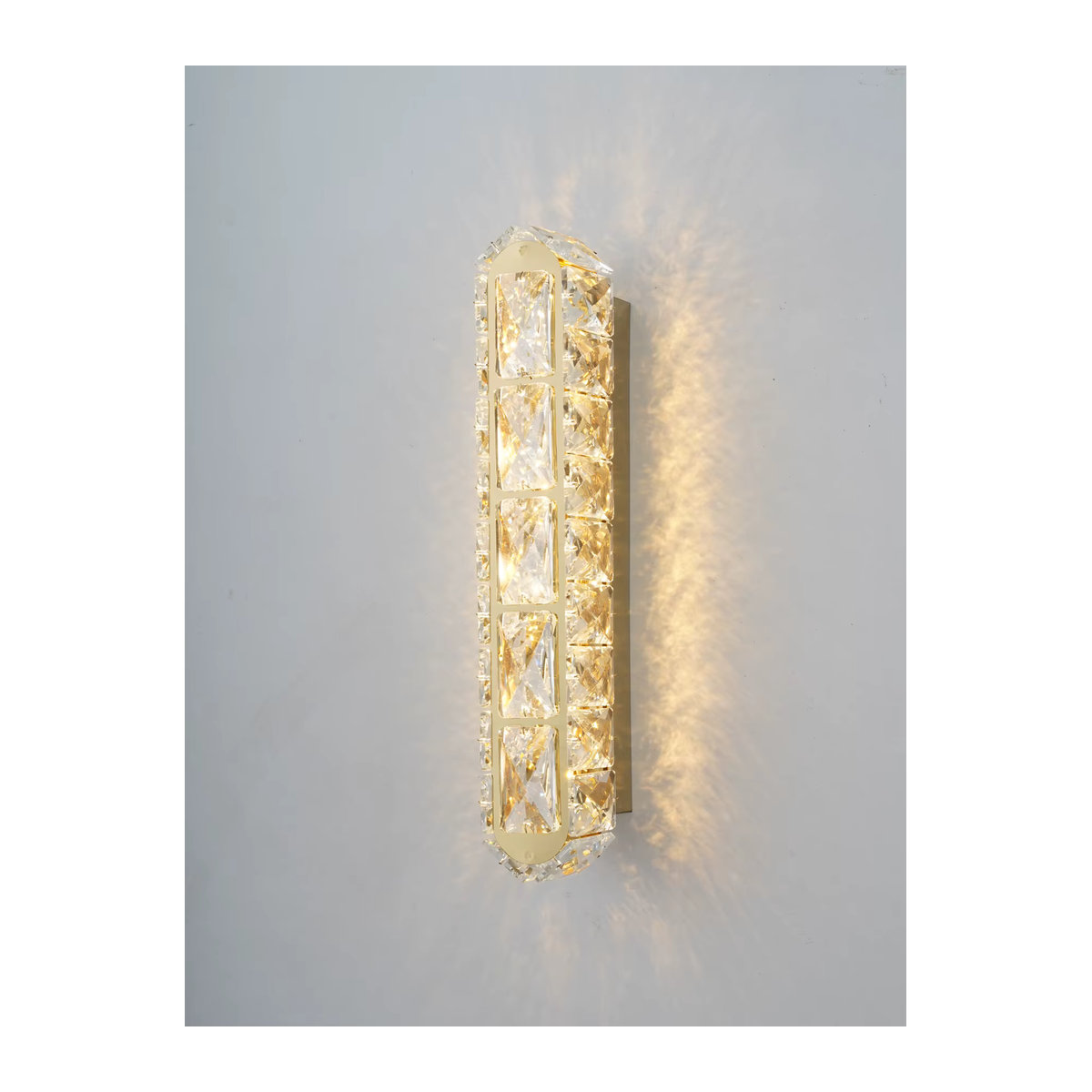 BOSSEN Moderne LED-Wandleuchte aus Edelstahl mit Kristall-Elementen in Gold und Schwarz - Bild 3