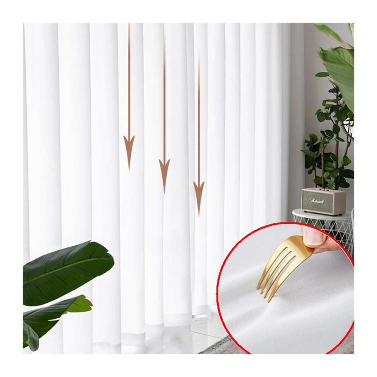 BoYan Tüllvorhang Sheer Voile in Cremeweiß und Beige für Wohnzimmer und Schlafzimmer - Bild 1