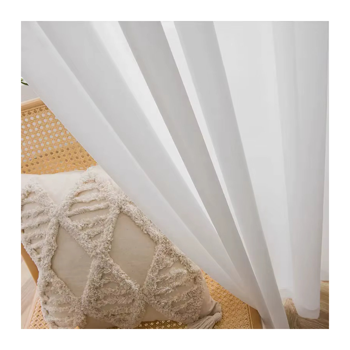 BoYan Tüllvorhang Sheer Voile in Cremeweiß und Beige für Wohnzimmer und Schlafzimmer - Bild 3