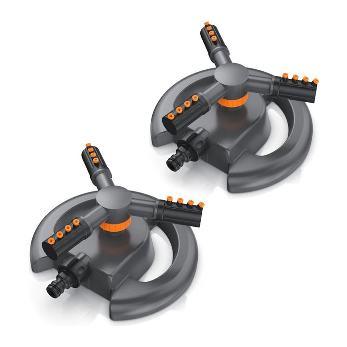 Brandson 2er Set Kreisregner Garten Sprinkler, 360 Grad Rasensprenger mit 3 Armen zur Bewässerung von Flächen bis 314 m² - Bild 1