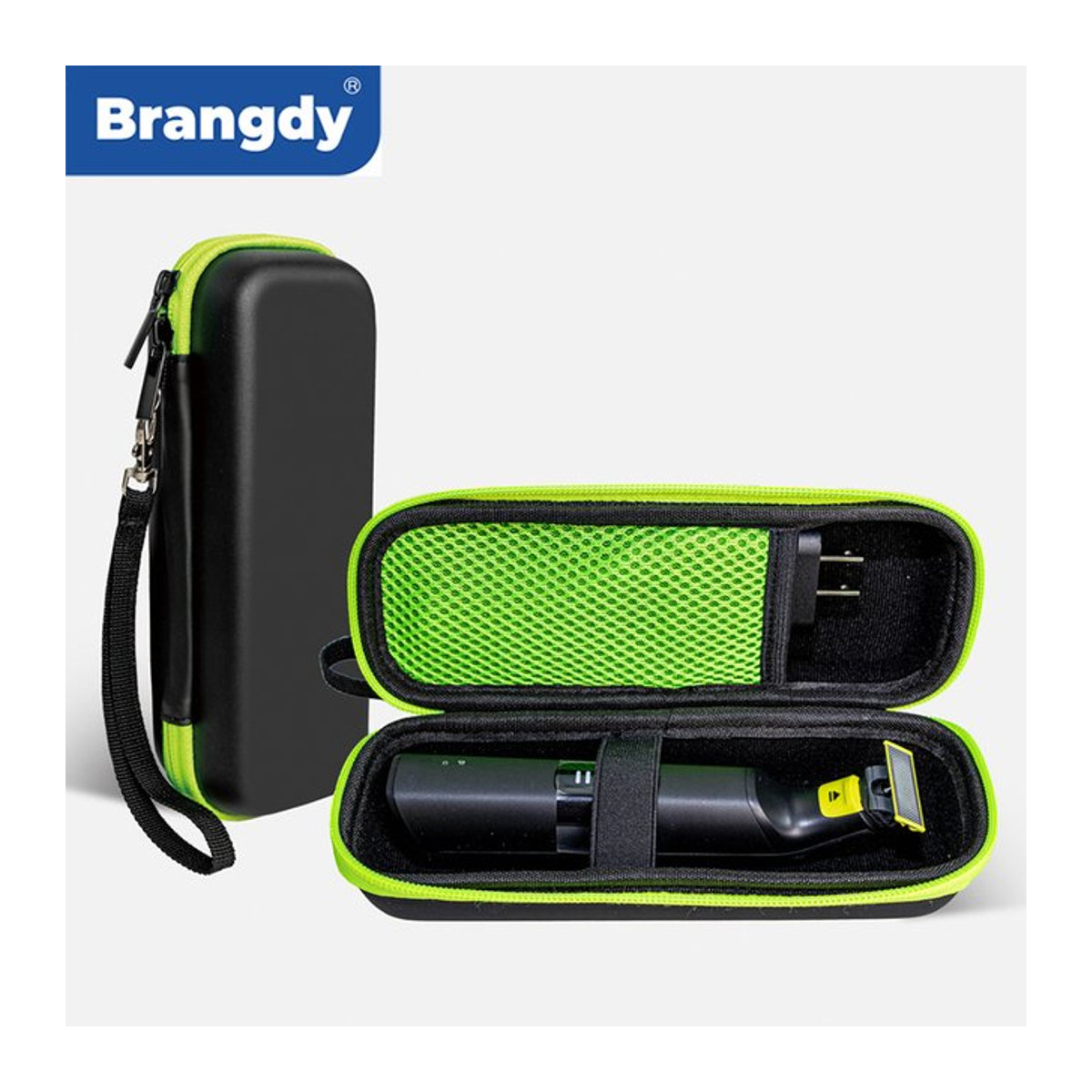 Brangdy EVA-Hartschale Reiseschutzhülle und Aufbewahrungstasche passend für Philips OneBlade QP2520 QP2620 QP2630 QP2515 QP2510 QP6530 in Schwarz oder Grün - Bild 1
