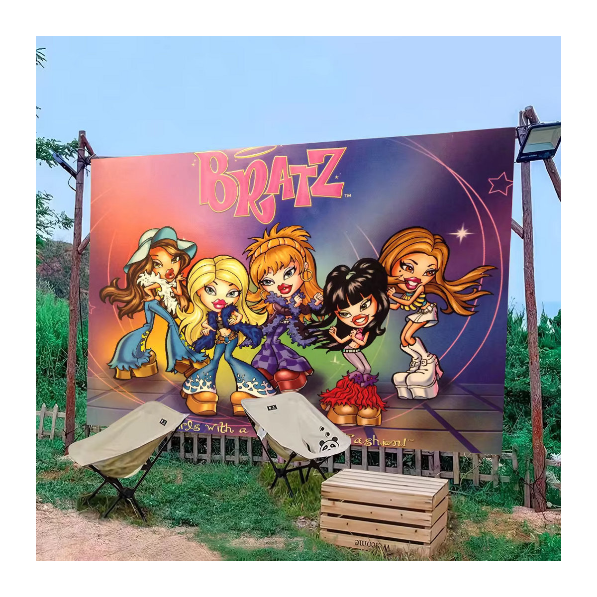 Bratz Fotografie Hintergrund Poster aus Textil, mehrfarbig, B/H: 120 x 70 cm - Bild 4