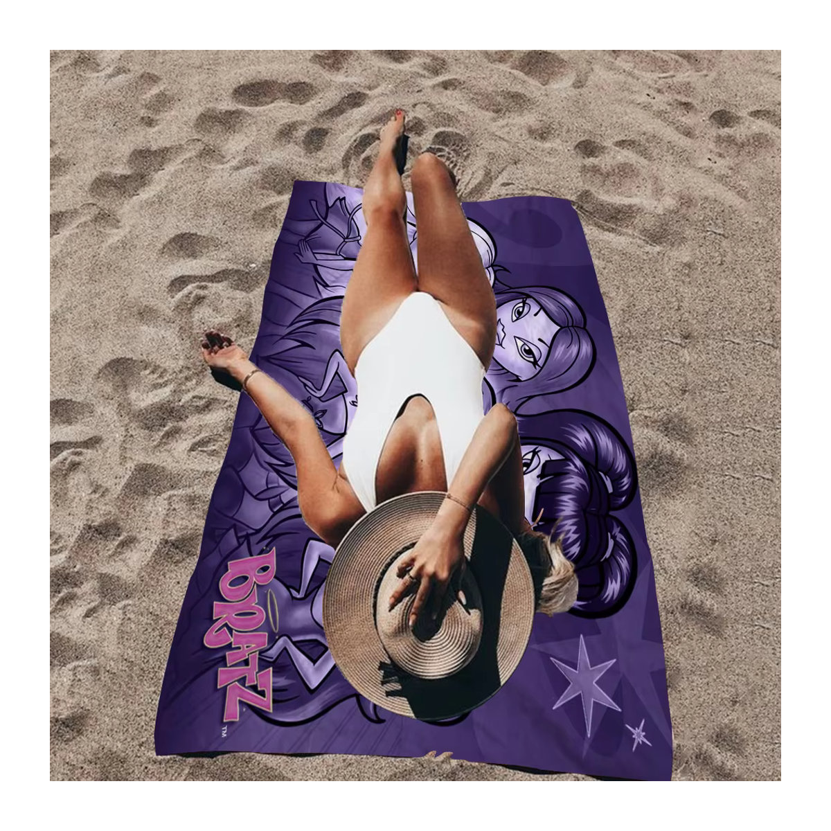 Bratz Strandtuch aus Mikrofaser, schnelltrocknendes und super saugfähiges Pool Handtuch in Übergröße - Bild 2