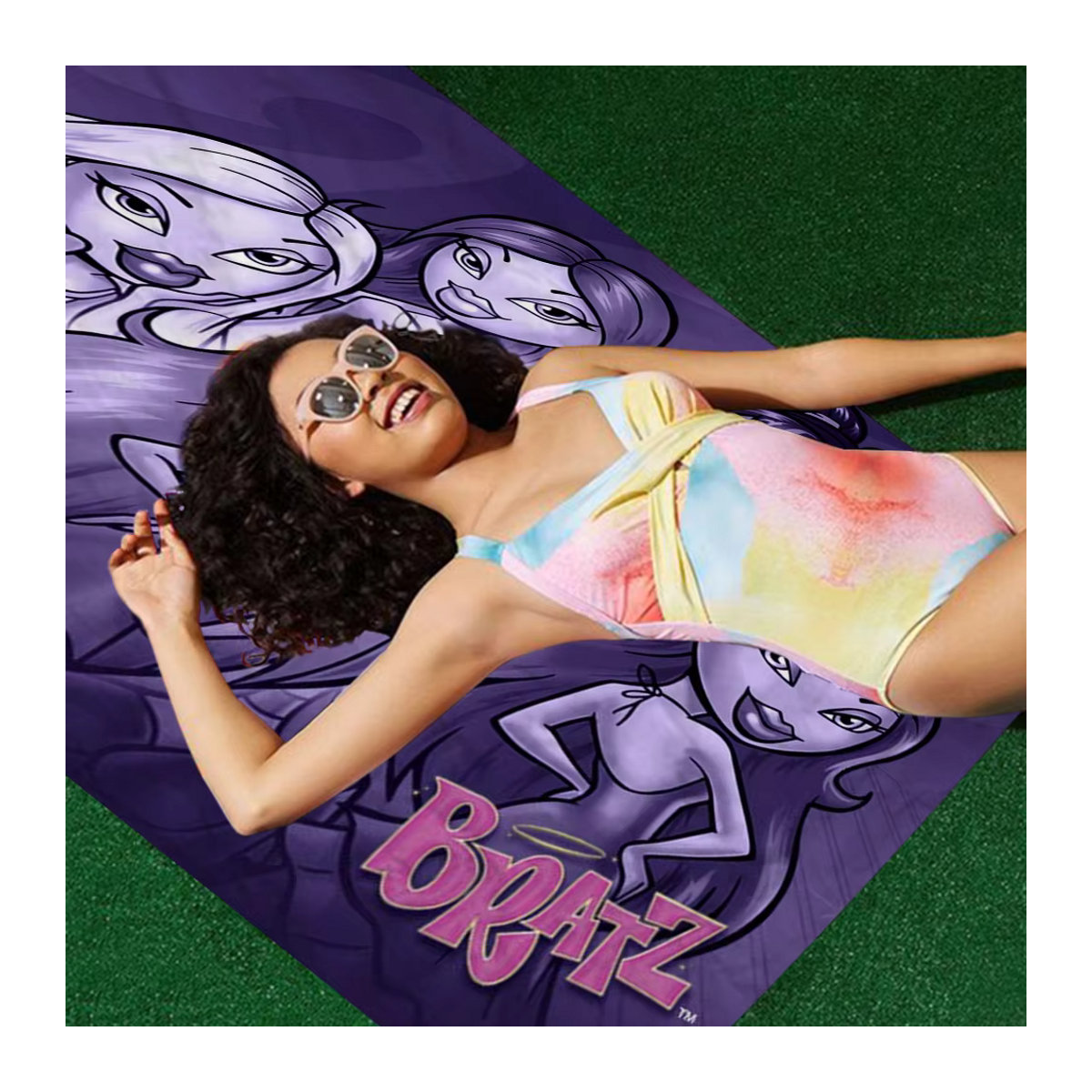 Bratz Strandtuch aus Mikrofaser, schnelltrocknendes und super saugfähiges Pool Handtuch in Übergröße - Bild 3