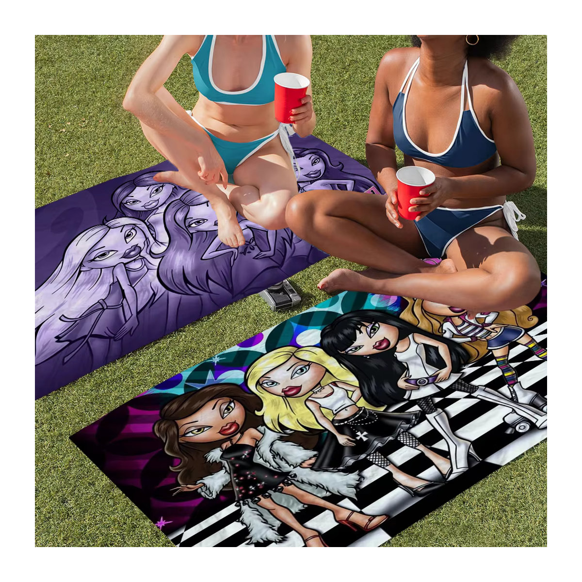 Bratz Strandtuch aus Mikrofaser, schnelltrocknendes und super saugfähiges Pool Handtuch in Übergröße - Bild 4