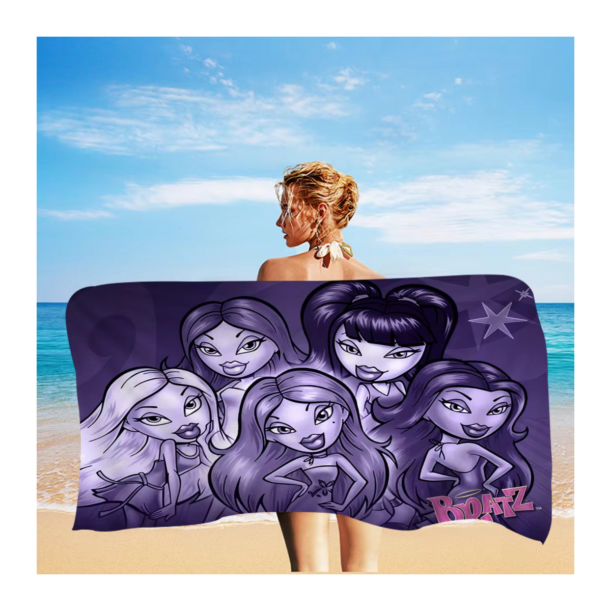 Bratz Strandtuch aus Mikrofaser, schnelltrocknendes und super saugfähiges Pool Handtuch in Übergröße - Bild 5