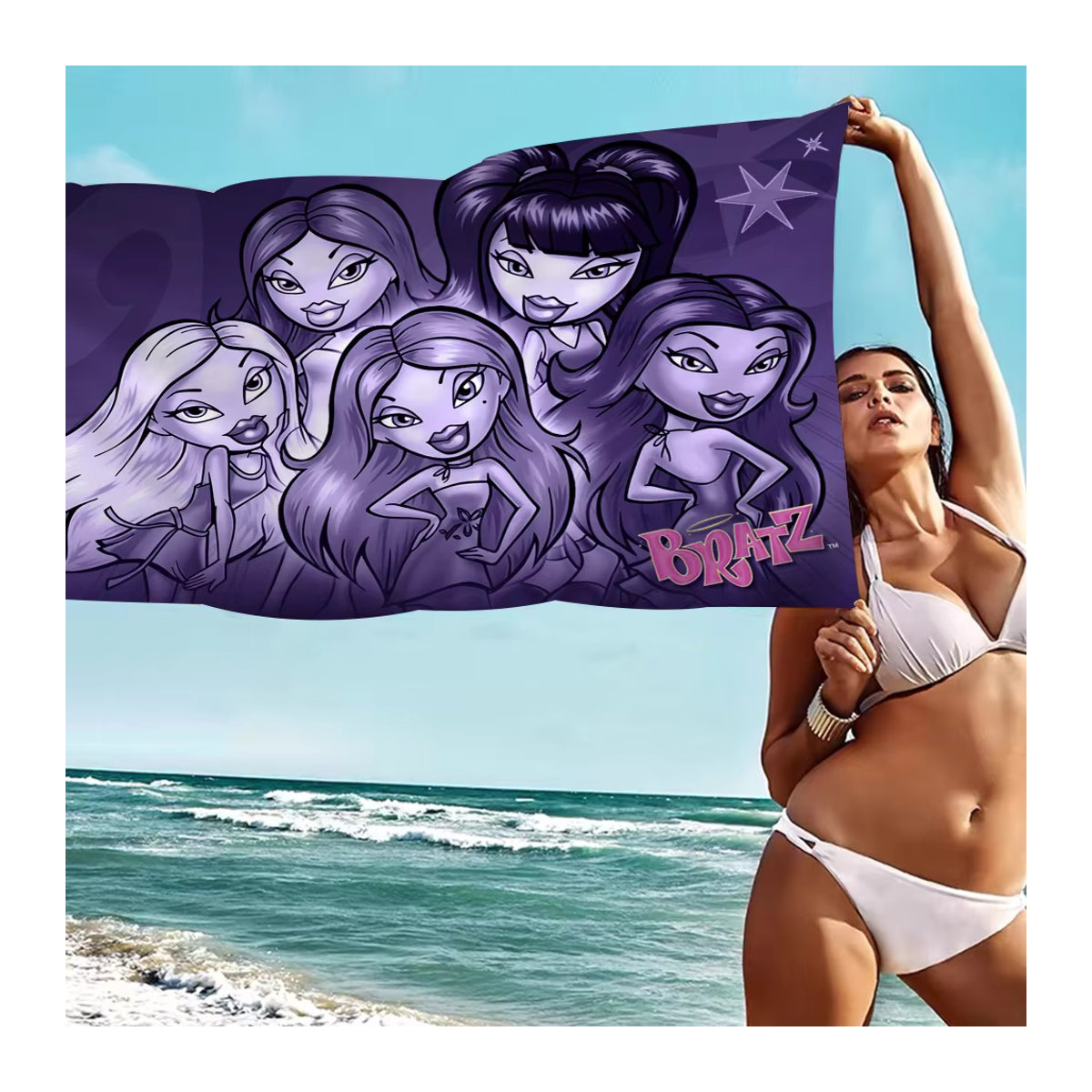 Bratz Strandtuch aus Mikrofaser, schnelltrocknendes und super saugfähiges Pool Handtuch in Übergröße - Bild 6