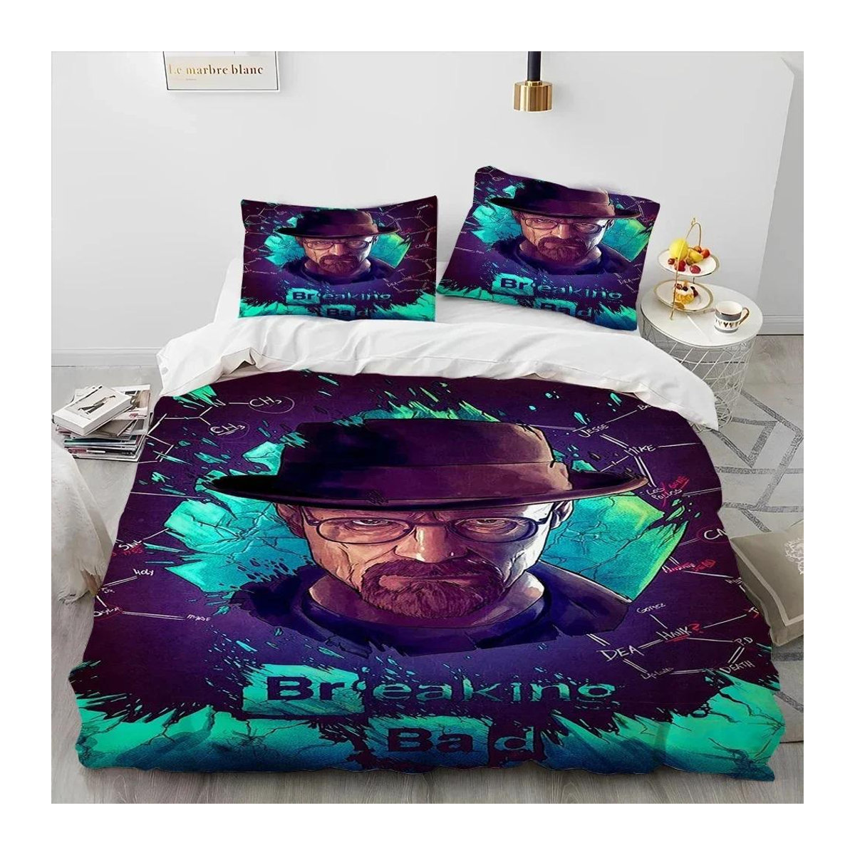 Breaking Bad Walter Hartwell Bettwäsche Set mit 3-teiligem Steppdecke und Kissenbezug in Multicolor, B/H: 180 x 210 cm - Bild 1