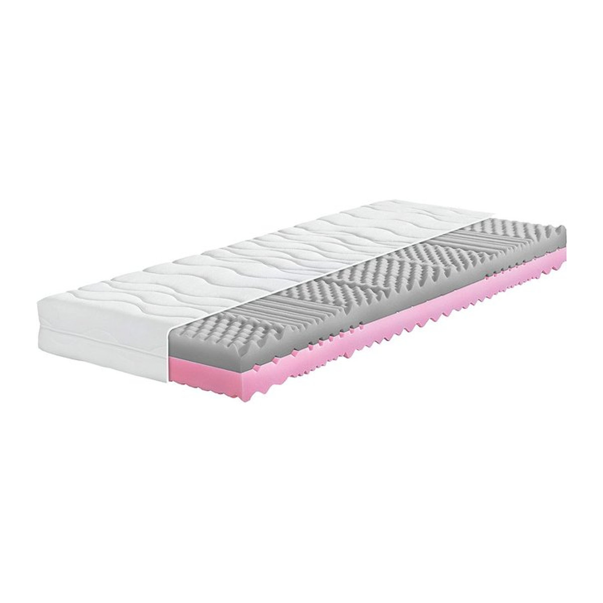 Breckle Young Comfort 7-Zonen Kaltschaum-Matratze für Kinder und Jugendliche, Weiß, B: 100 cm, L: 200 cm - Bild 1