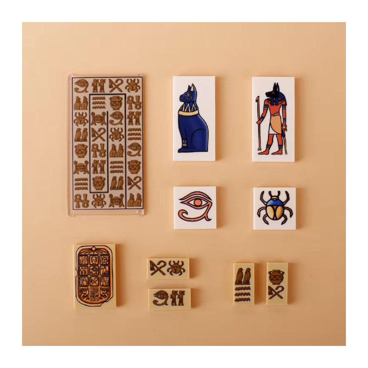 BRICKPANDA MOC Ägypten Wandbild Bausteine Set mit Relief-Motiven und Tieren, mehrfarbig, Kunststoff - Bild 2