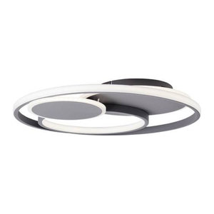 Brilliant Runda LED-Deckenleuchte in Grau matt mit integriertem LED-Leuchtmittel, Durchmesser: 50 cm