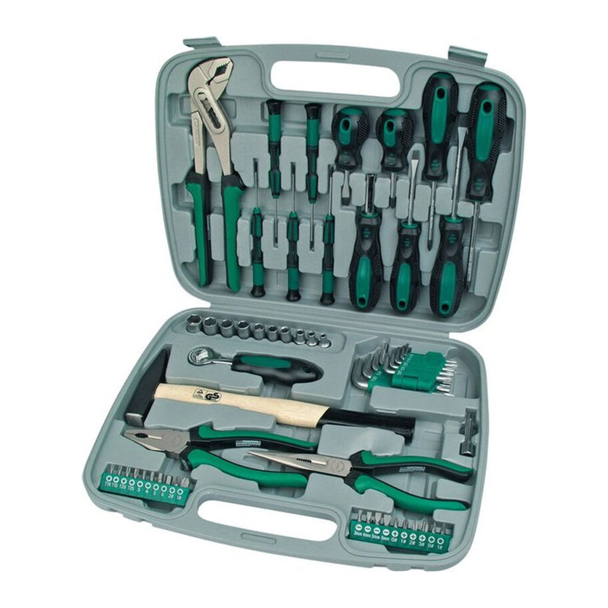 Brüder Mannesmann Werkzeugkoffer M29057 bestückt 57-teilig aus Kunststoff und Metall in Grau - Bild 1