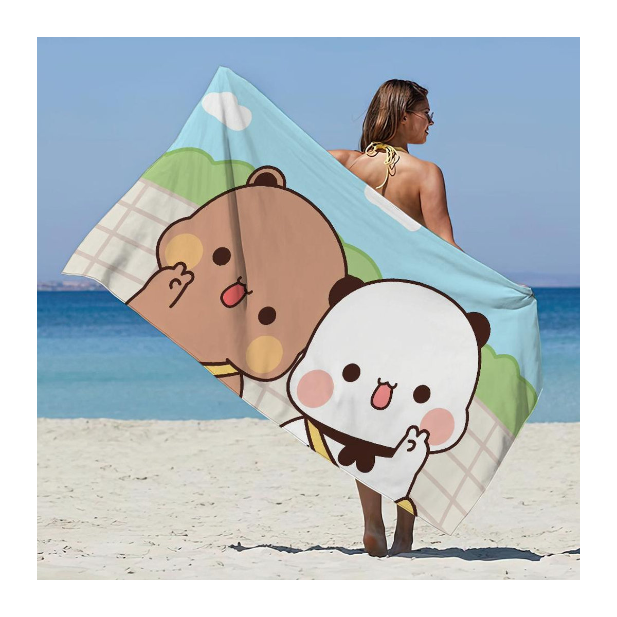 Bubu und Dudu Cartoon Strandtuch, schnelltrocknend und saugfähig, Breite: 30 cm, Höhe: 60 cm - Bild 1