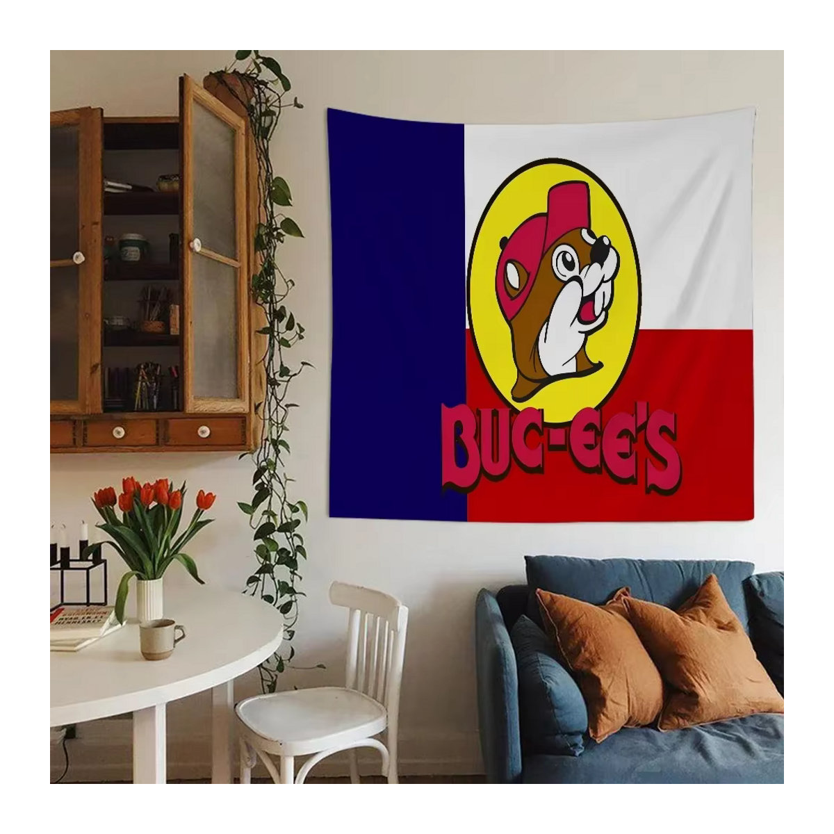Bucs-Ees Hippie Wandbehang im Bohemian Science Fiction Design, mehrfarbig, Textil, B/H: 70 x 70 cm - Bild 6