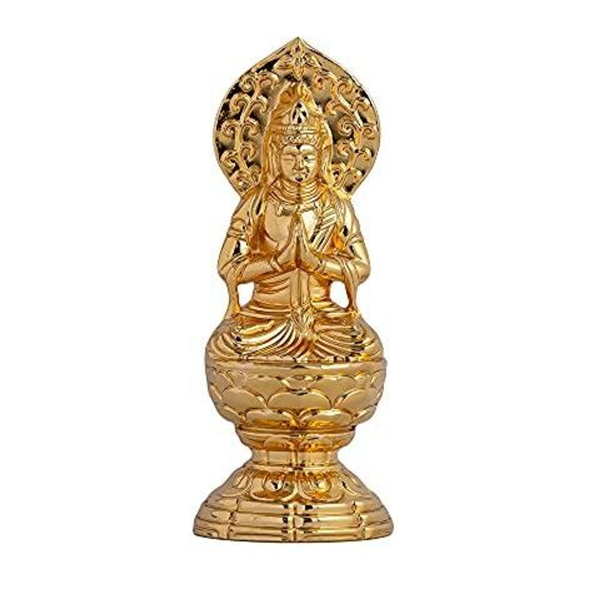 Buddhistische Statue von Keishu Watanabe, Schutzgottheit des Tierkreises (Jahr des Pferdes), vergoldet mit 24 Karat Gold, Farbe: Gold, Höhe: 6,8 cm - Bild 1