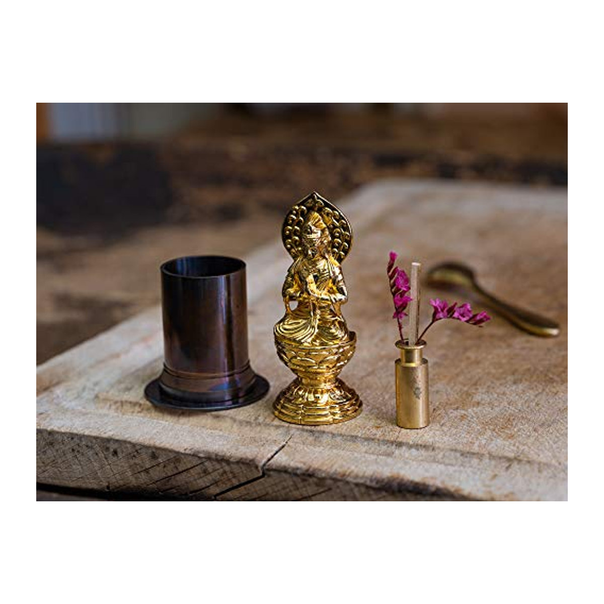 Buddhistische Statue von Keishu Watanabe, Schutzgottheit des Tierkreises (Jahr des Pferdes), vergoldet mit 24 Karat Gold, Farbe: Gold, Höhe: 6,8 cm - Bild 6
