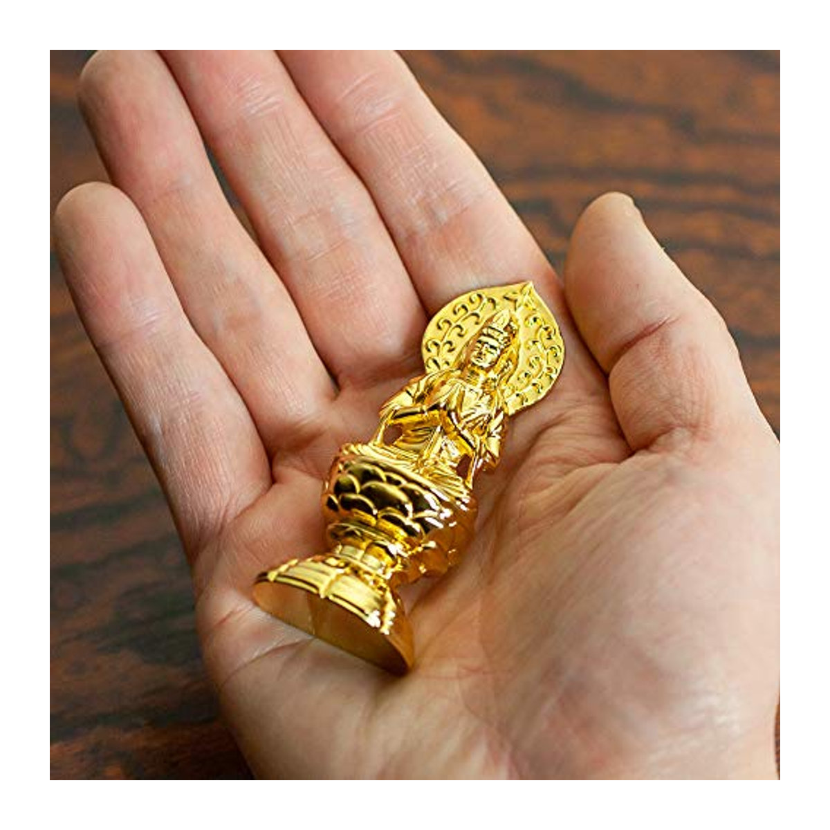 Buddhistische Statue von Keishu Watanabe, Schutzgottheit des Tierkreises (Jahr des Pferdes), vergoldet mit 24 Karat Gold, Farbe: Gold, Höhe: 6,8 cm - Bild 8