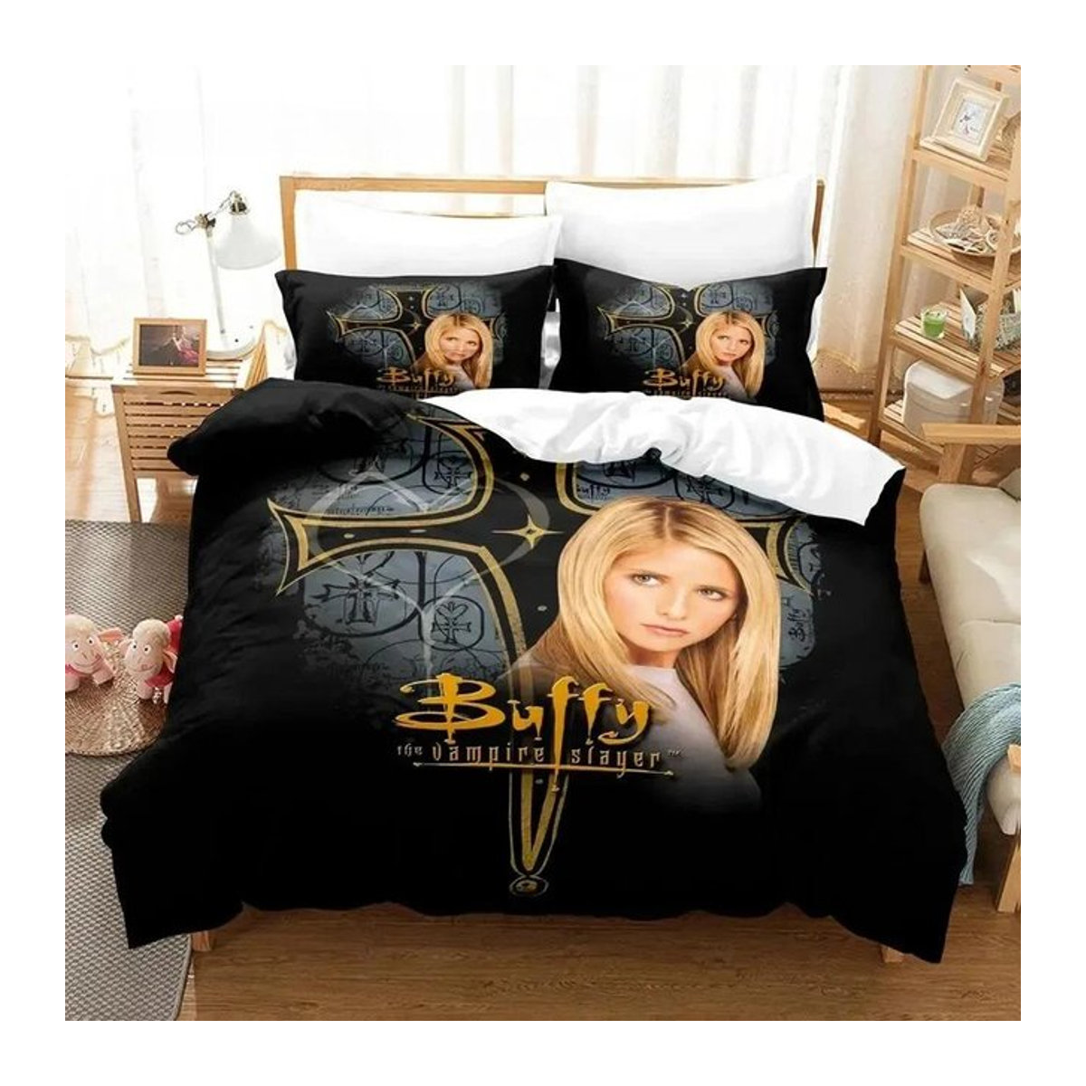 Buffy The Vampire Bettwäsche-Set aus Creative Homewares mit Deckenbezug und Kissenbezug für EU Single, B/H: 135 x 200 cm - Bild 1