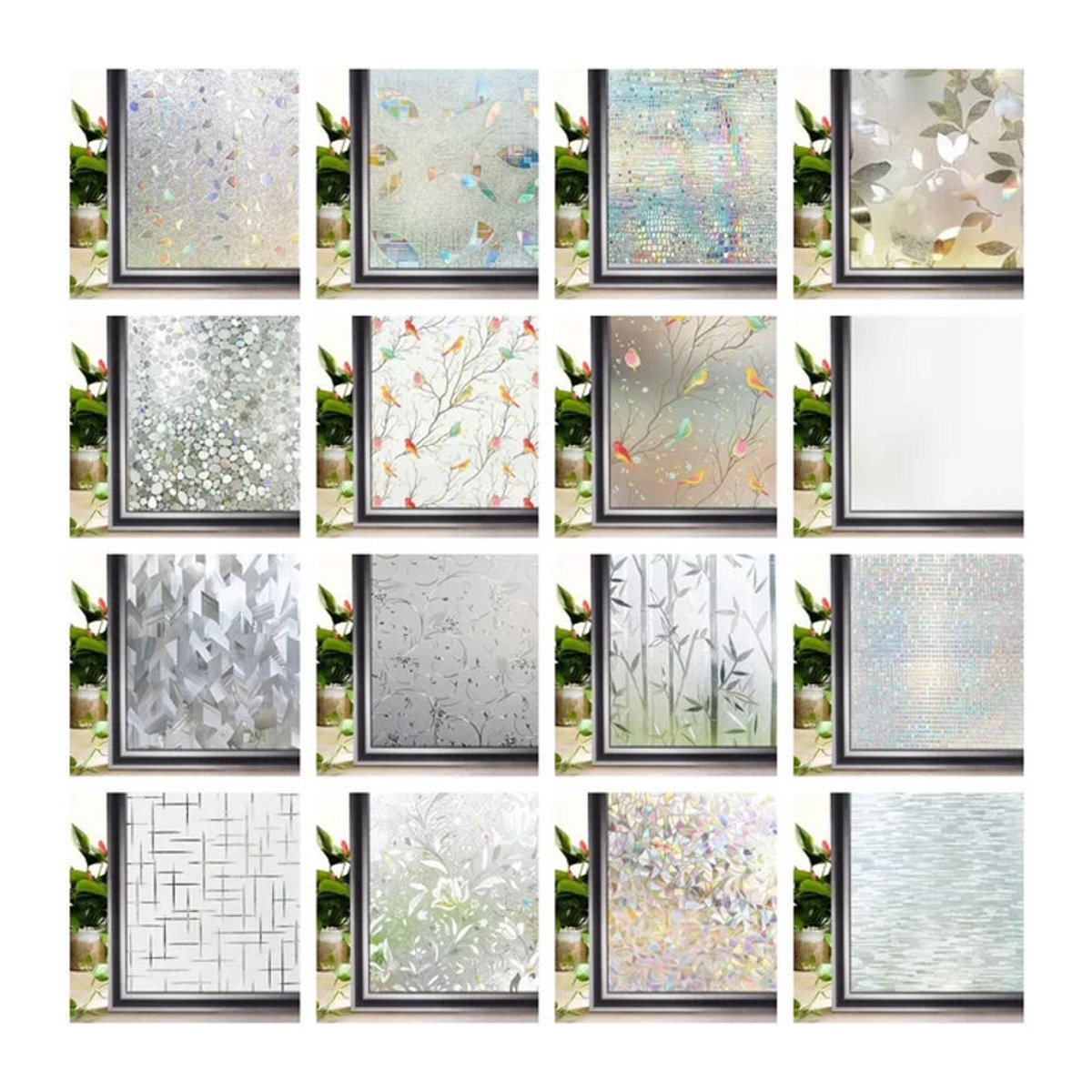 BUNPIG Rainbow Window Vinyl Sonnenschutzfolie zur Wärmekontrolle, Mehrfarbig und Grau, Rechteckig, Kunststoff - Bild 1