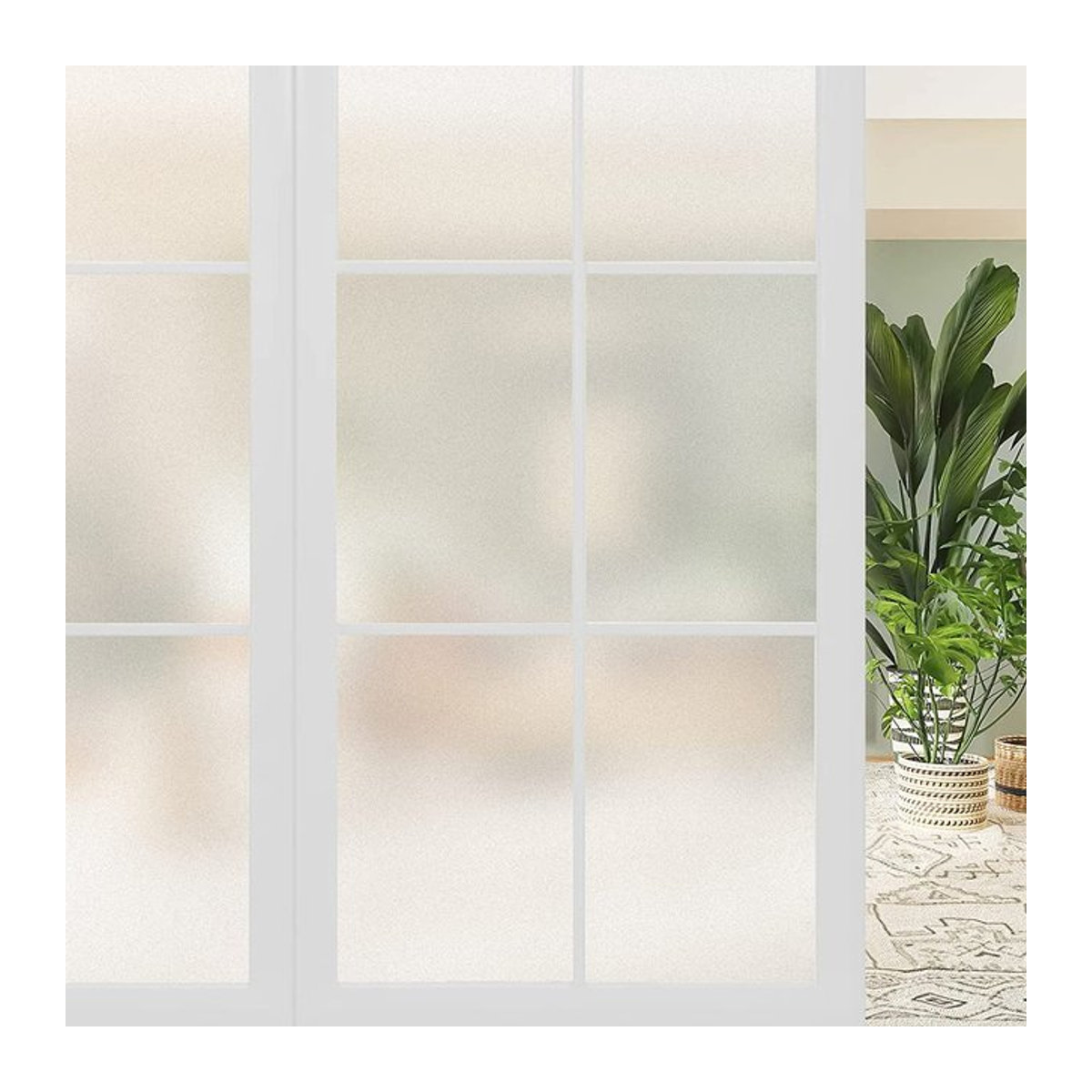 BUNPIG Sichtschutz Fensterfolie matt, selbstklebend, weiß, B: 200 cm, H: 45 cm, T: 45 cm - Bild 1