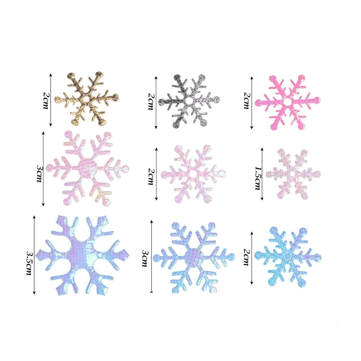 Bunte Glitzer Schneeflocken als Weihnachtsdekoration und Bastelzubehör für Hochzeiten oder Geburtstagsfeiern - Bild 3