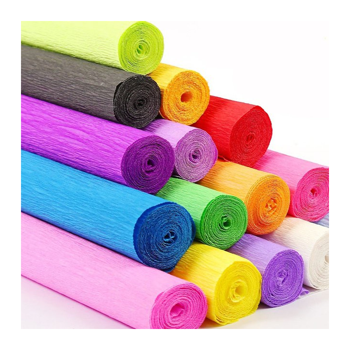 Bunte Krepppapierrolle für Origami und DIY-Bastelarbeiten, B/L: 25 x 250 cm, Multicolor - Bild 1