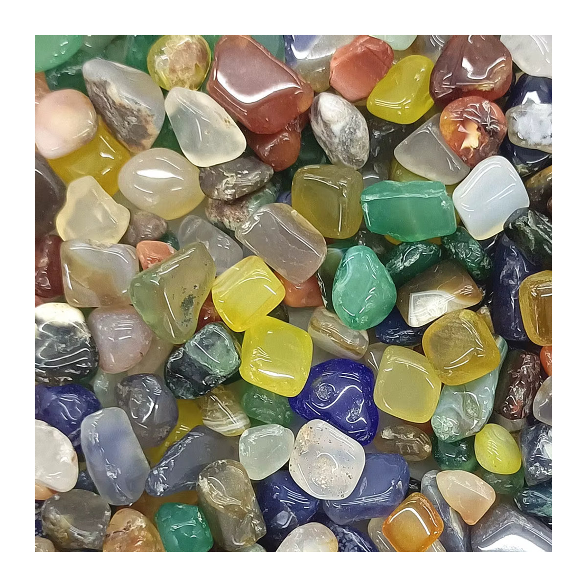 Bunte Quarz- und Achat-Edelsteinchips als Naturstein-Dekoration für Aquarium oder Reiki-Heilung, Multicolor, 35 g - Bild 2