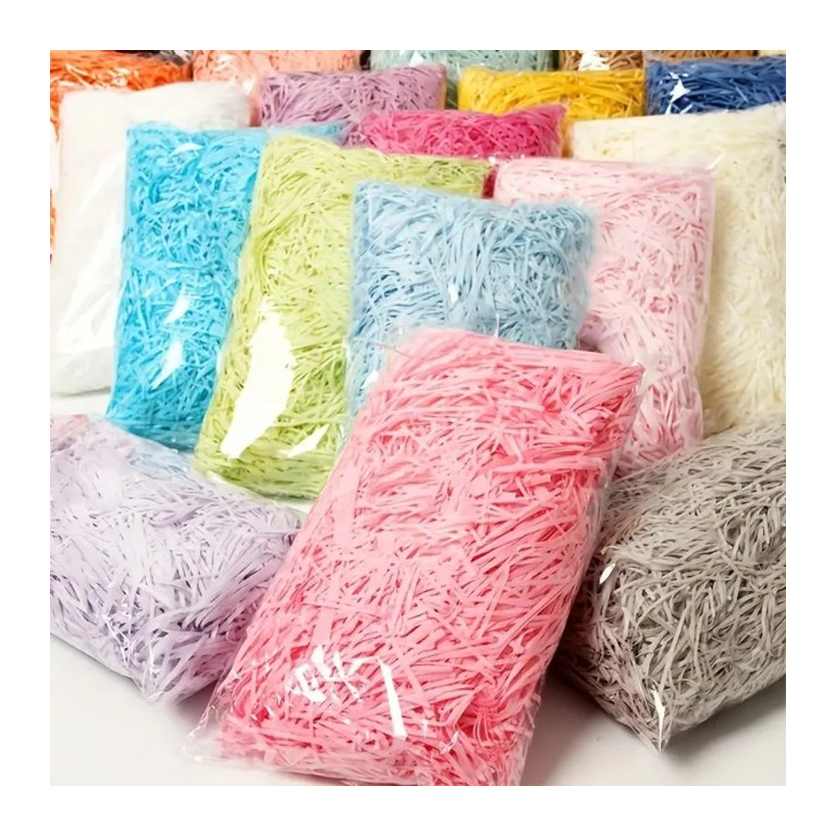 Bunte Raffia-Geschenkfüllung in Pink, 100 g – Dekorative Polsterung für Ostern, Halloween und Geburtstage - Bild 1