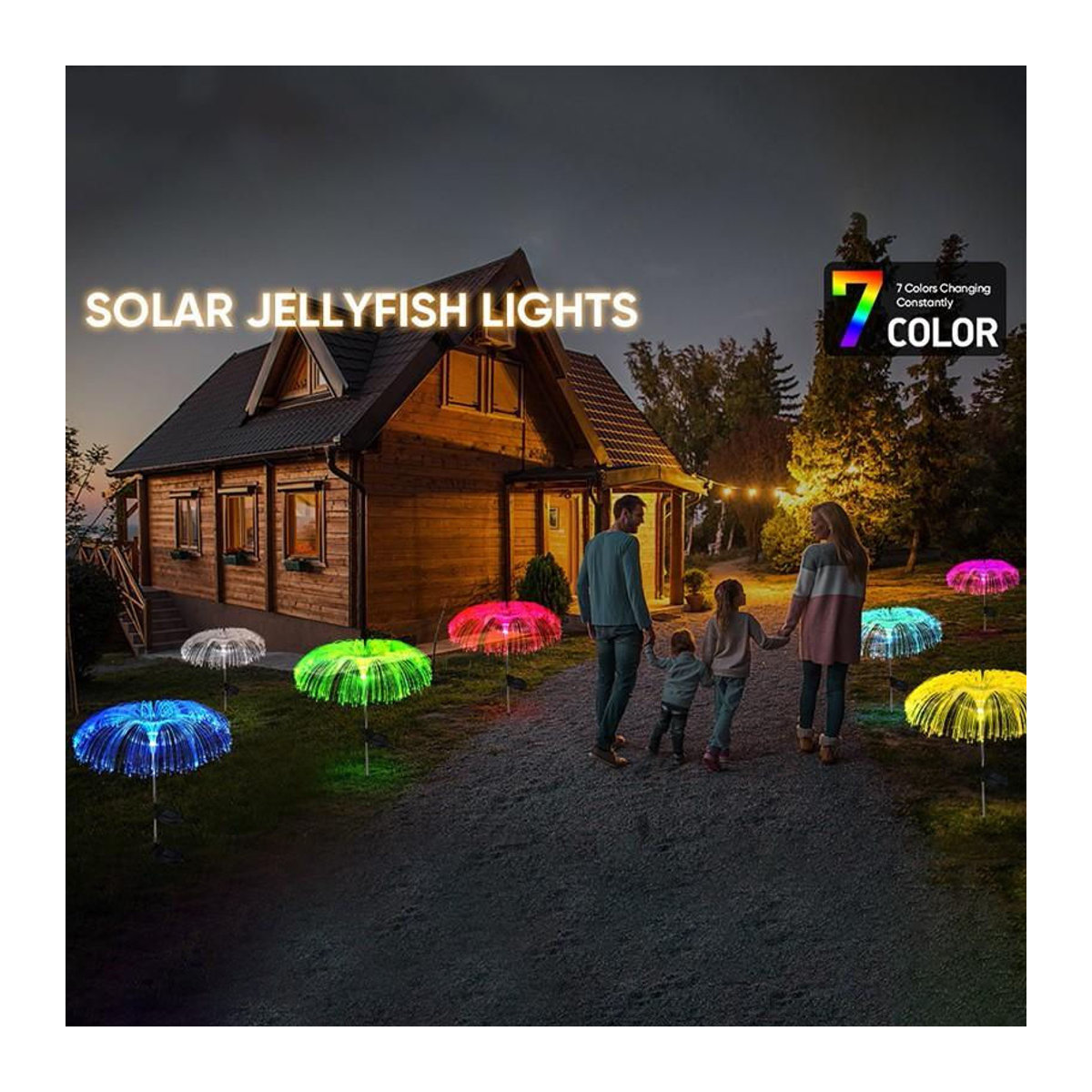 Bunte Solar-Quallen-Lichter mit LED und IP65 Wasserdichtigkeit für die Garten- und Landschaftsdekoration - Bild 2