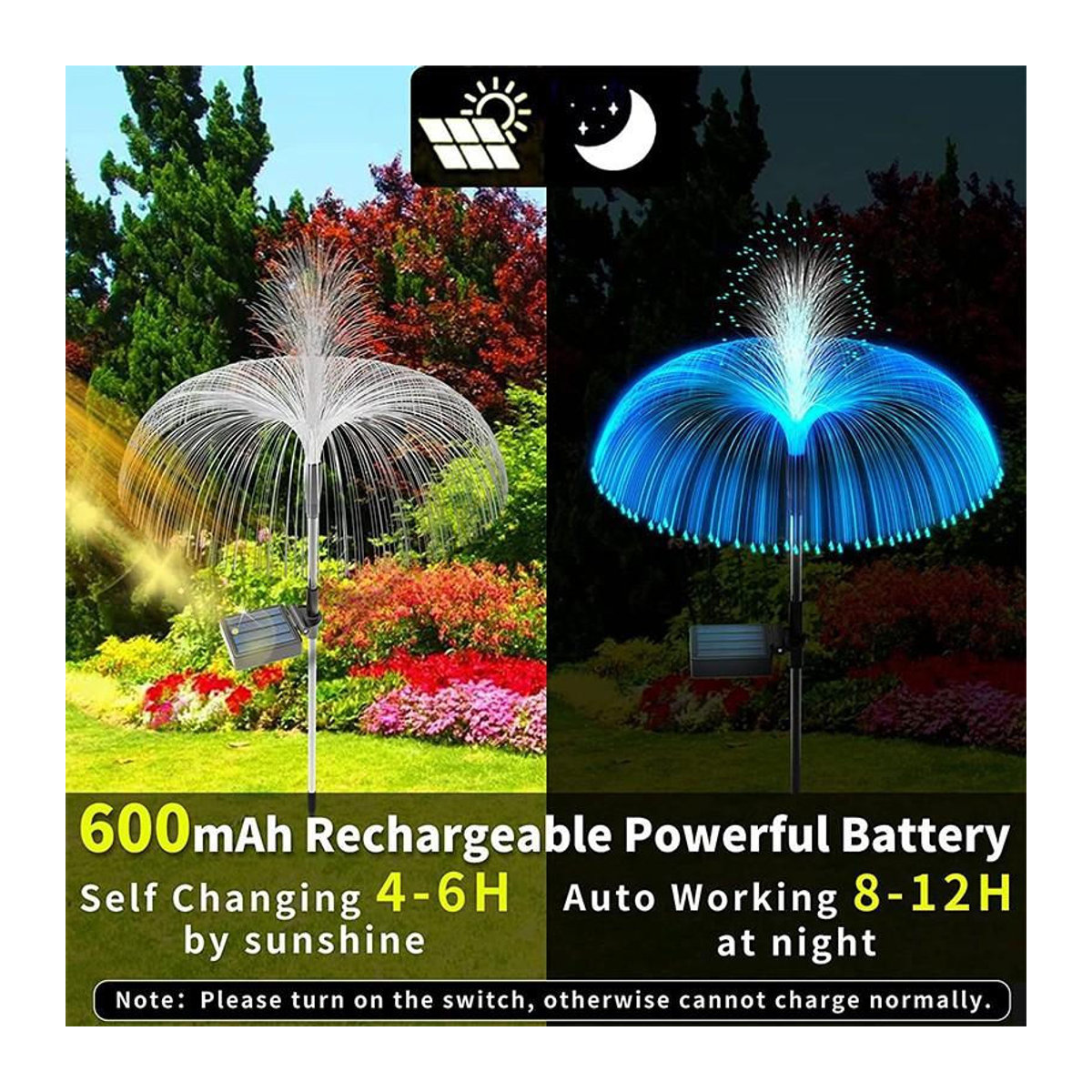 Bunte Solar-Quallen-Lichter mit LED und IP65 Wasserdichtigkeit für die Garten- und Landschaftsdekoration - Bild 3