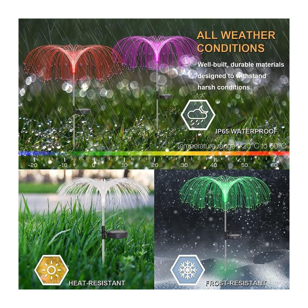 Bunte Solar-Quallen-Lichter mit LED und IP65 Wasserdichtigkeit für die Garten- und Landschaftsdekoration - Bild 5