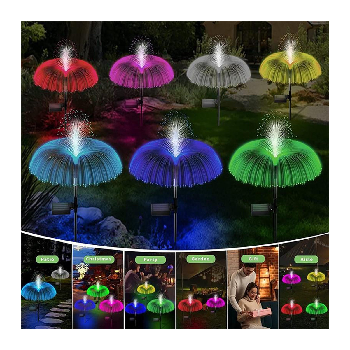 Bunte Solar-Quallen-Lichter mit LED und IP65 Wasserdichtigkeit für die Garten- und Landschaftsdekoration - Bild 6