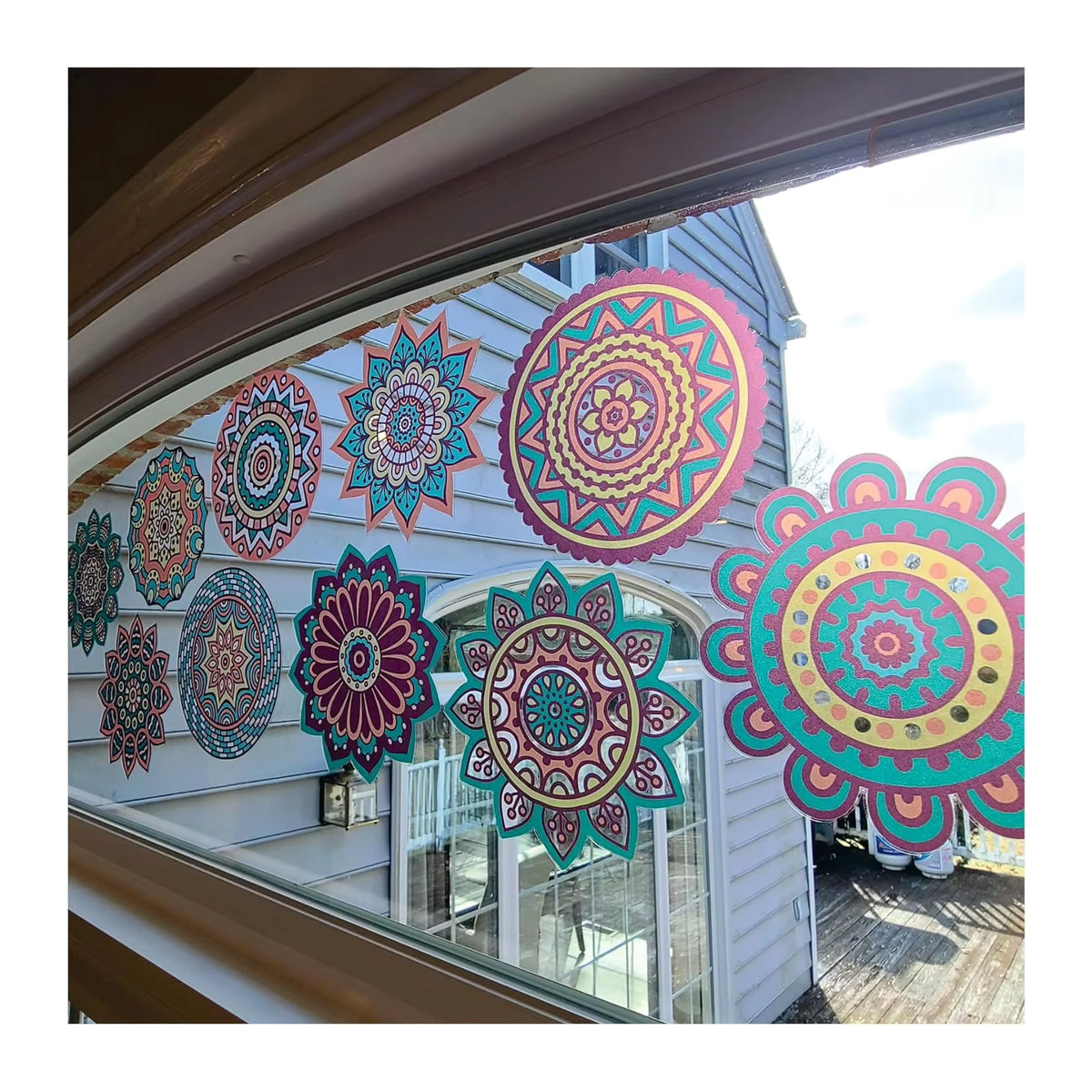 Bunte Sonnenblumen Fensteraufkleber zur Dekoration von Glasflächen und Schiebetüren in Multicolor - Bild 2