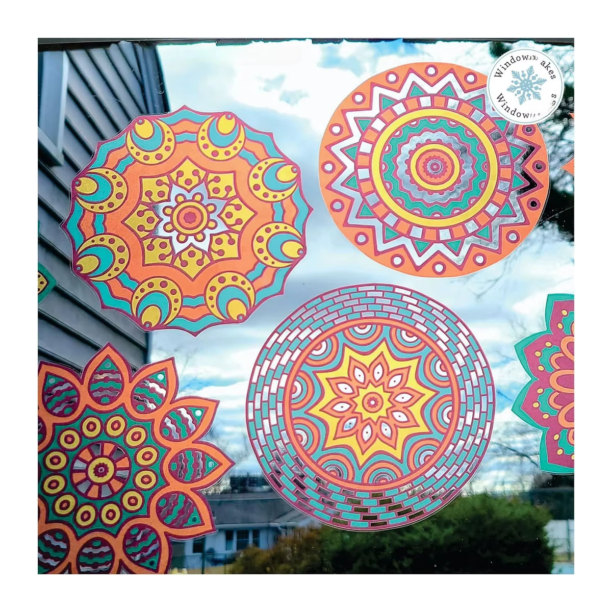 Bunte Sonnenblumen Fensteraufkleber zur Dekoration von Glasflächen und Schiebetüren in Multicolor - Bild 5