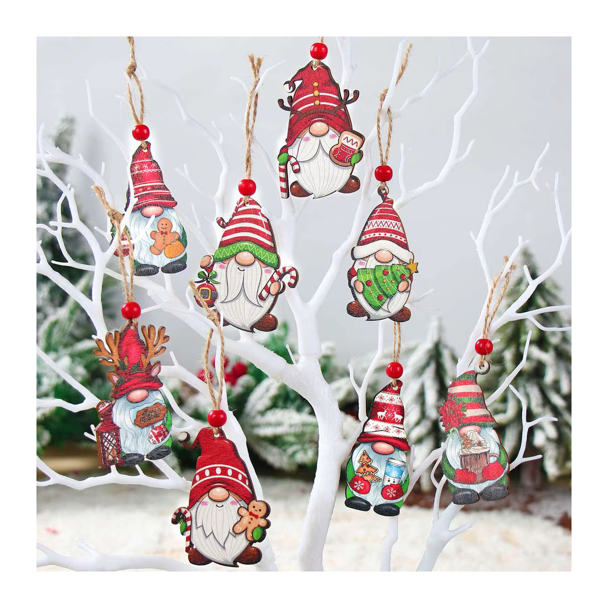 Bunte Weihnachtszwerge als Holzanhänger für deine Weihnachtsdekoration - Bild 2