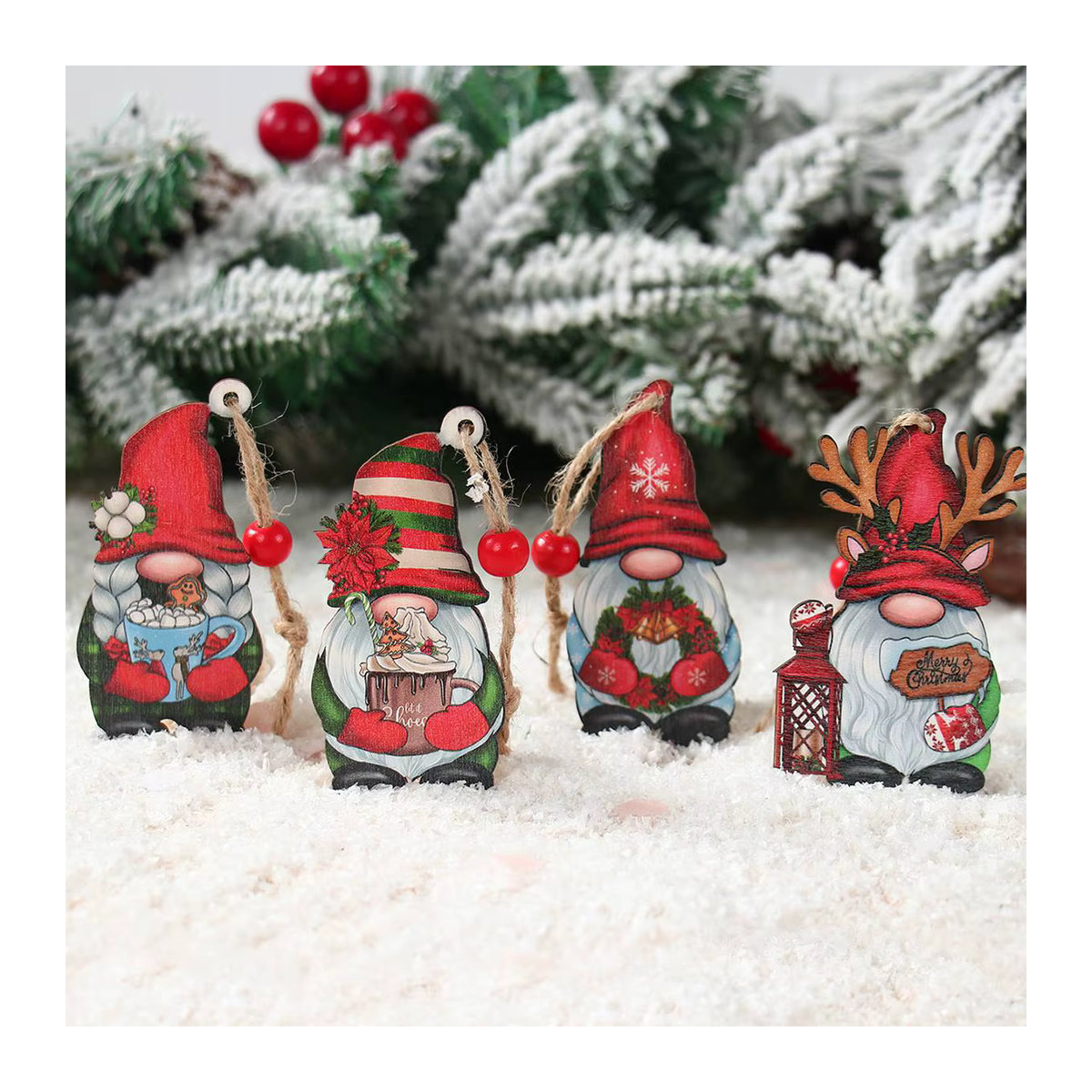 Bunte Weihnachtszwerge als Holzanhänger für deine Weihnachtsdekoration - Bild 4