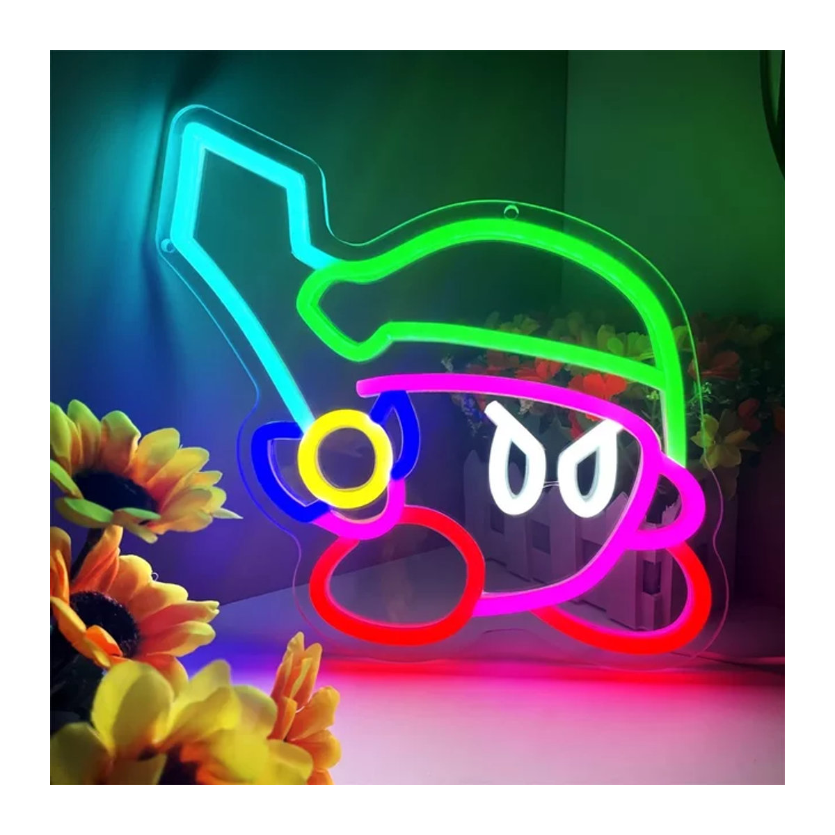 Bunte Zeichentrick Figur Leuchtreklame als Wandakzent für Schlafzimmer und Wohnzimmer, Multicolor Wandlampe für Party-Dekoration - Bild 1
