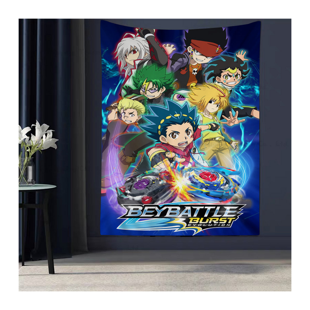 Bunter Beyblade Wandteppich im Bohemian Hippie Stil für deine Heimdekoration, mehrfarbig, B/H: 50 x 70 cm - Bild 1