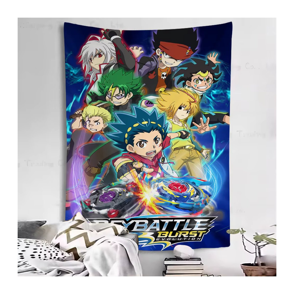 Bunter Beyblade Wandteppich im Bohemian Hippie Stil für deine Heimdekoration, mehrfarbig, B/H: 50 x 70 cm - Bild 2